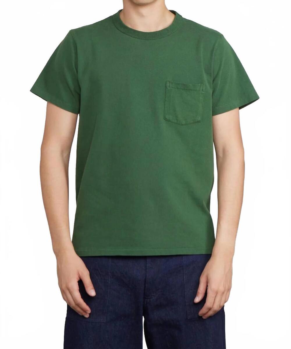 NEW VELVA SHEEN pigment dyed crew pocket tee in green